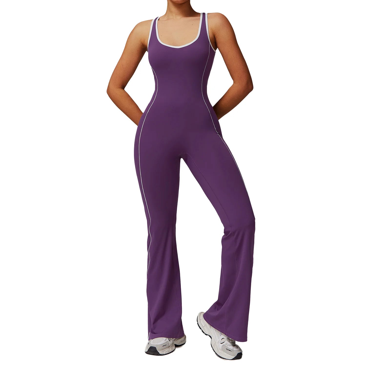 Women's Back Cross Sportswear Clothes Yoga Set Color Blocking Jumpsuits One Piece Fitness Rompers Sleeveless Sportswear Gym Set